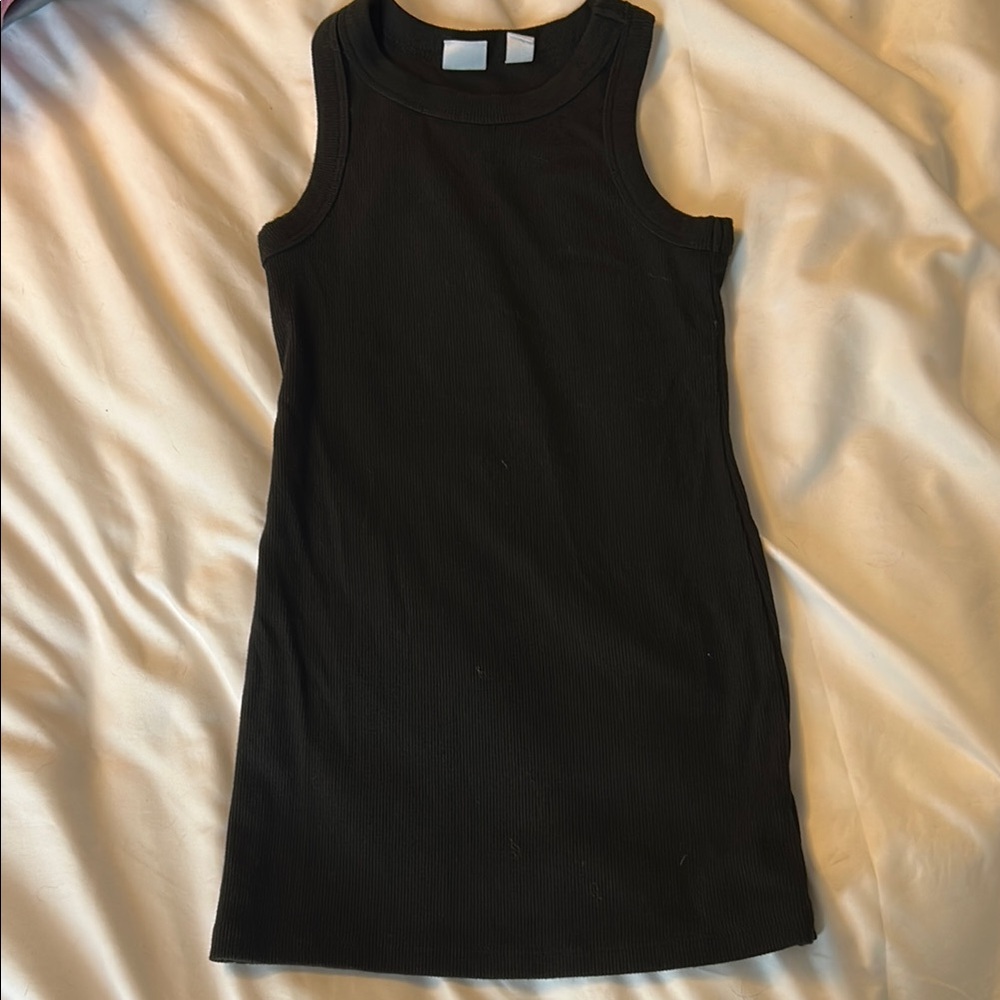 GAP girls black rib knit tank dress
